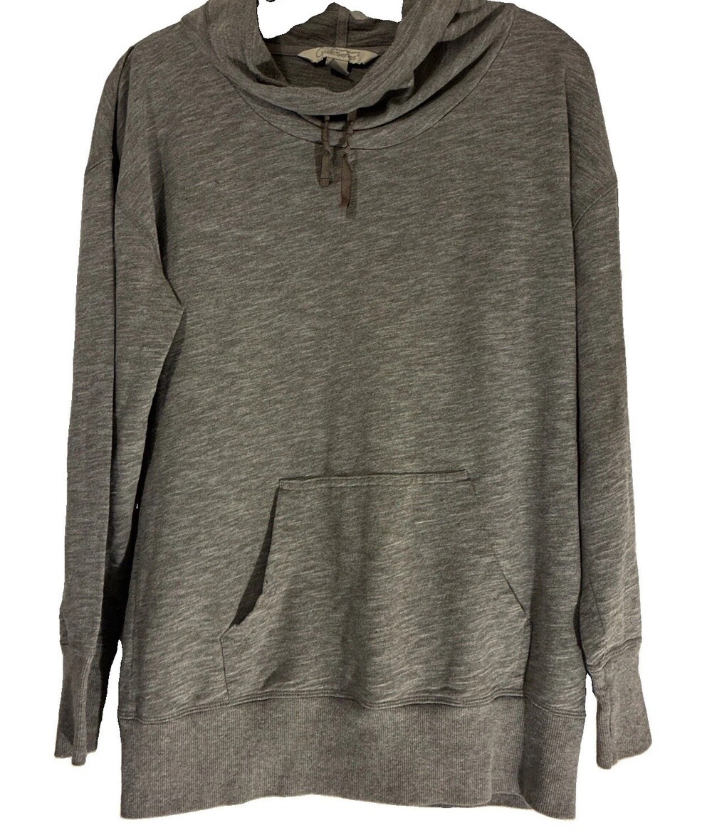 heather gray cowl neck pullover hoodie